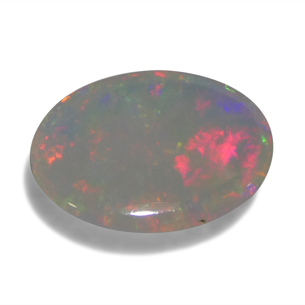 3.32ct Oval Cabochon White Crystal Opal from Ethiopia - Skyjems Wholesale Gemstones