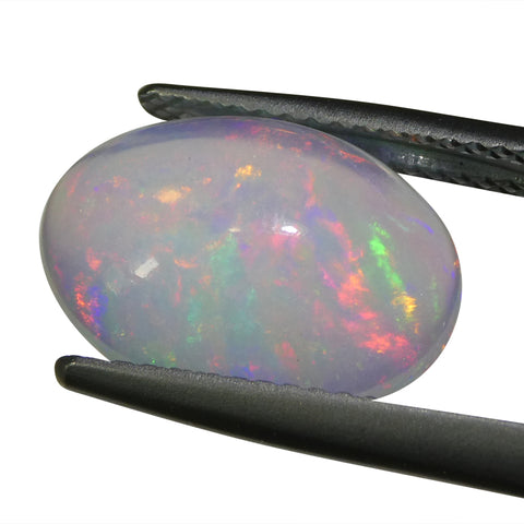 3.32ct Oval Cabochon White Crystal Opal from Ethiopia