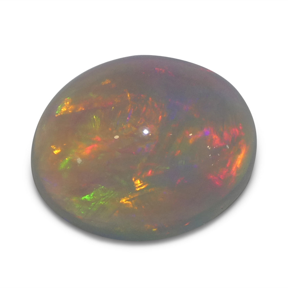3.24ct Oval Cabochon White Crystal Opal from Ethiopia - Skyjems Wholesale Gemstones