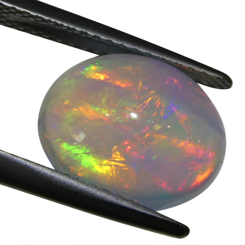 3.24ct Oval Cabochon White Crystal Opal from Ethiopia
