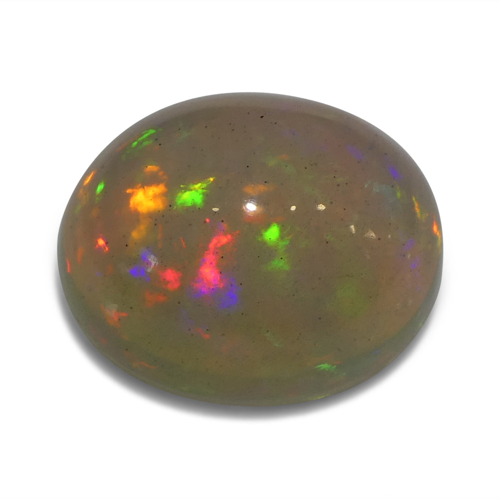 4.06ct Oval Cabochon White Crystal Opal from Ethiopia