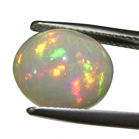 4.06ct Oval Cabochon White Crystal Opal from Ethiopia