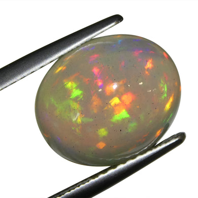 4.06ct Oval Cabochon White Crystal Opal from Ethiopia - Skyjems Wholesale Gemstones