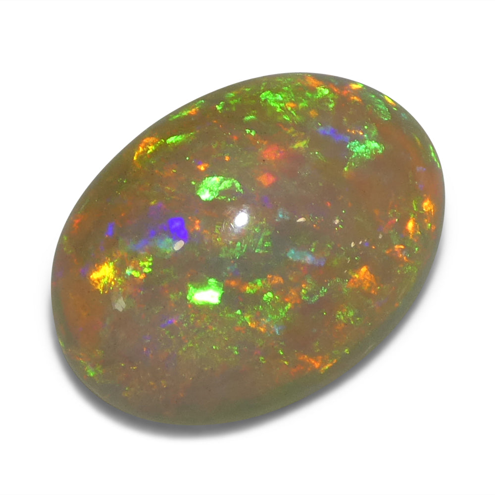 4.13ct Oval Cabochon White Crystal Opal from Ethiopia - Skyjems Wholesale Gemstones