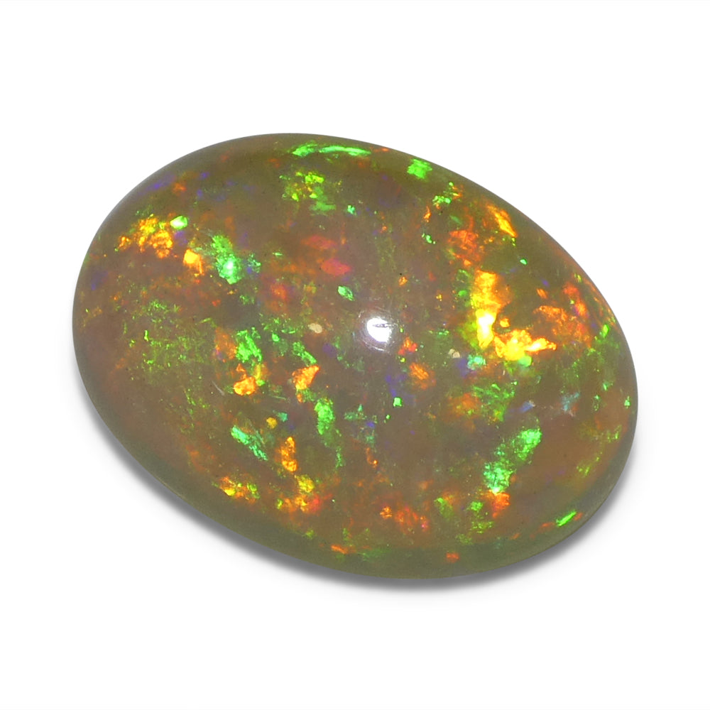 4.13ct Oval Cabochon White Crystal Opal from Ethiopia - Skyjems Wholesale Gemstones