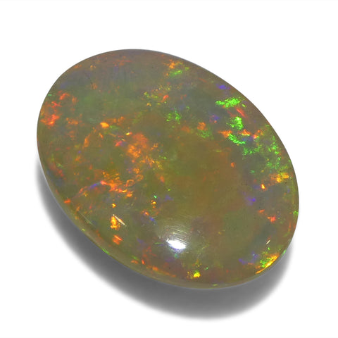 4.13ct Oval Cabochon White Crystal Opal from Ethiopia