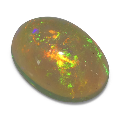 3.45ct Oval Cabochon White Crystal Opal from Ethiopia