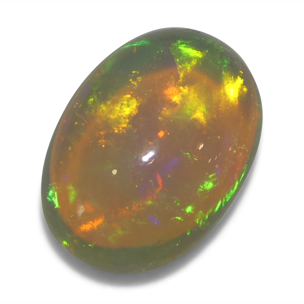 4.29ct Oval Cabochon White Crystal Opal from Ethiopia - Skyjems Wholesale Gemstones