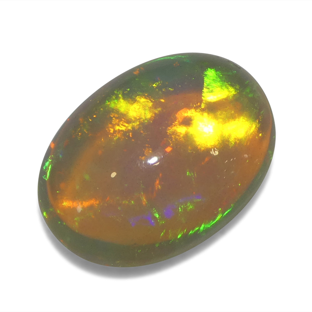 4.29ct Oval Cabochon White Crystal Opal from Ethiopia - Skyjems Wholesale Gemstones