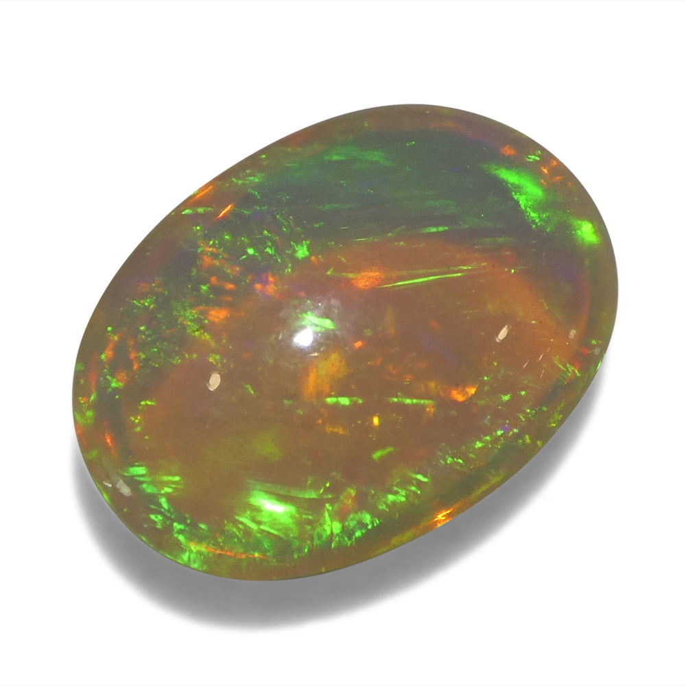 4.29ct Oval Cabochon White Crystal Opal from Ethiopia - Skyjems Wholesale Gemstones