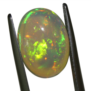 4.29ct Oval Cabochon White Crystal Opal from Ethiopia - Skyjems Wholesale Gemstones