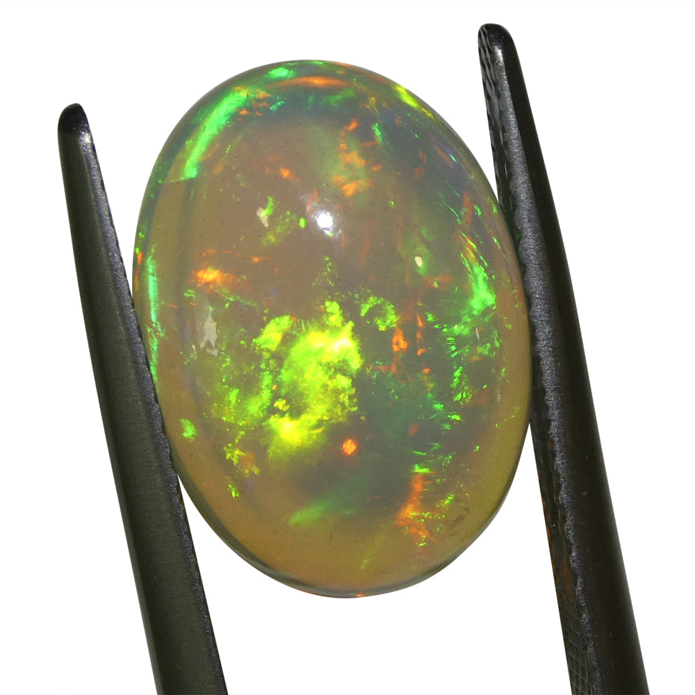 4.29ct Oval Cabochon White Crystal Opal from Ethiopia