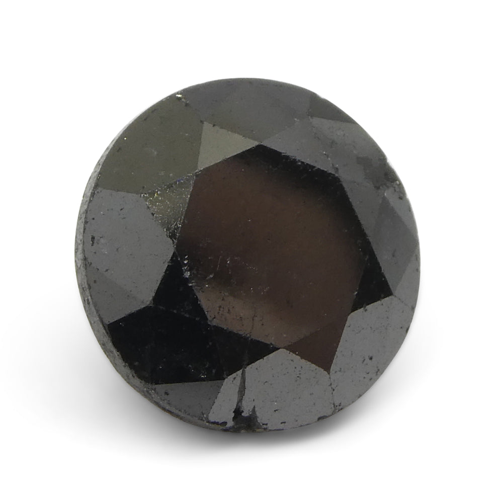 4.85ct Round Brilliant Black Diamond from SkyJems, premium Canadian fancy black diamond single stone, classic cut