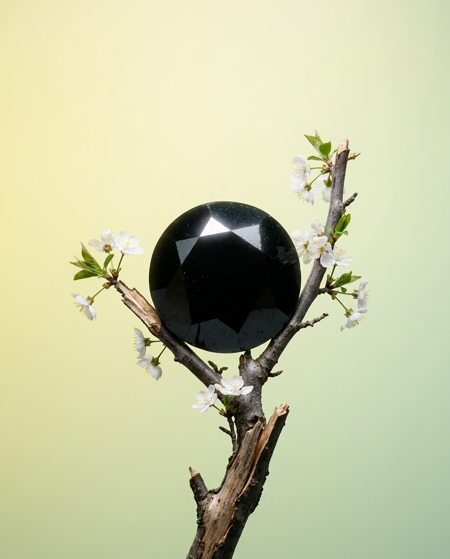 4.85ct Round Brilliant Black Diamond from SkyJems, premium Canadian fancy black diamond single stone