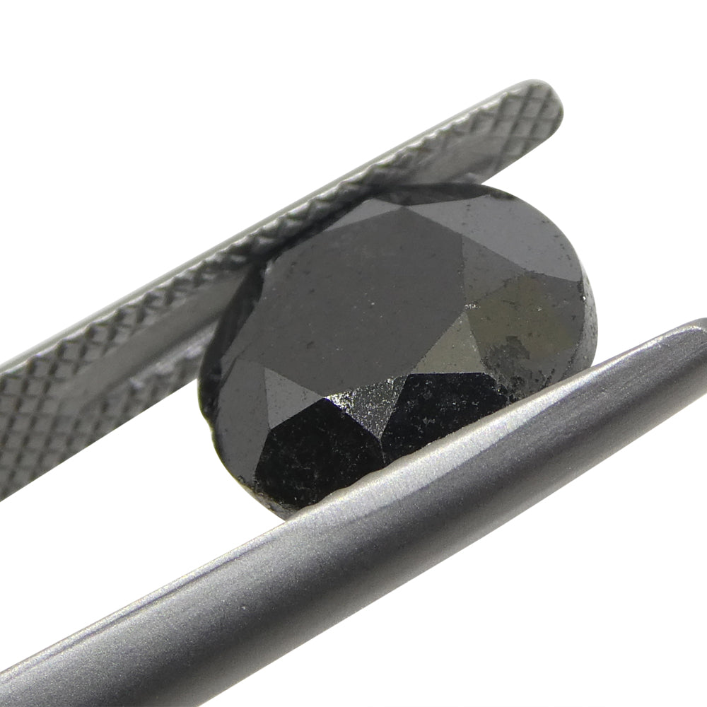 4.85ct Round Brilliant Black Diamond from SkyJems, premium Canadian fancy black diamond in classic round cut