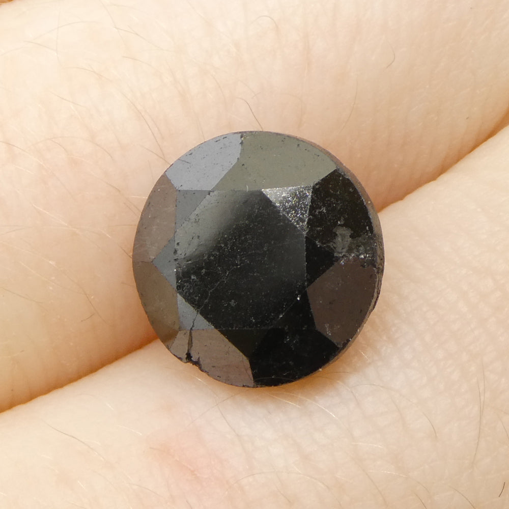 4.85ct Round Brilliant Cut Black Diamond - Skyjems Wholesale Gemstones