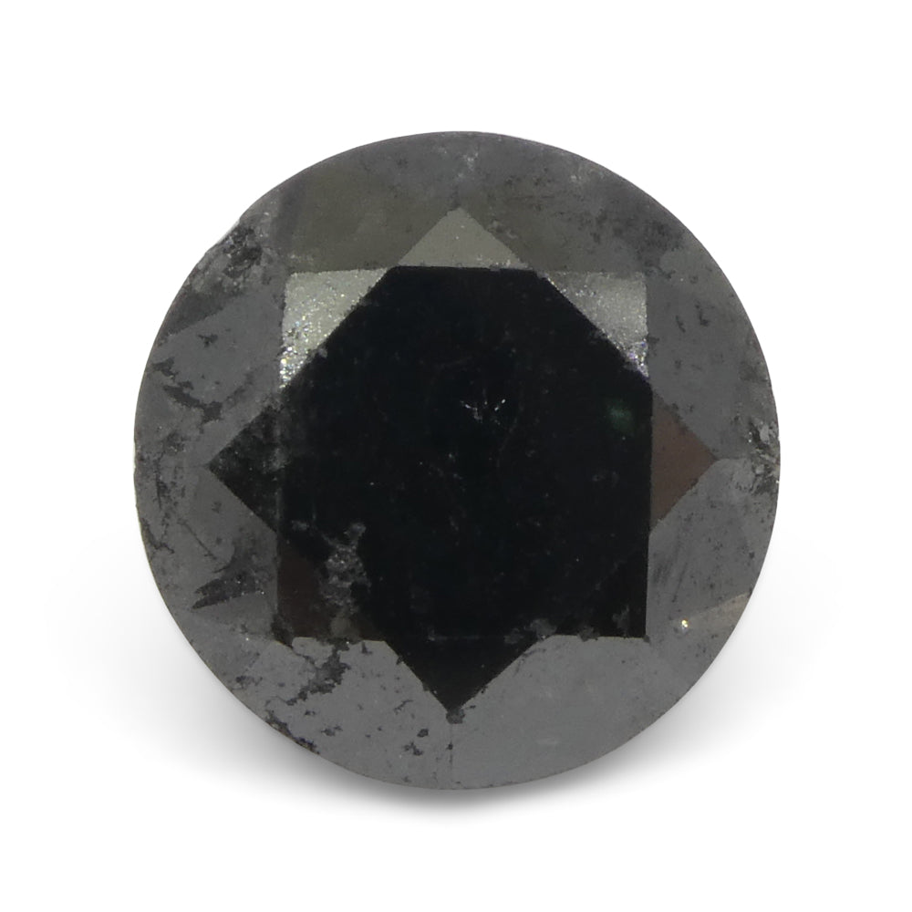 3.77ct Round Brilliant Cut Black Diamond - Skyjems Wholesale Gemstones