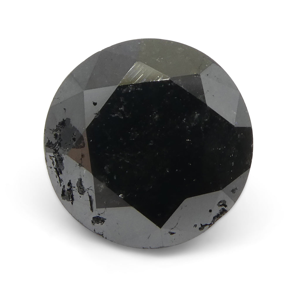 3.85ct Round Brilliant Cut Black Diamond - Skyjems Wholesale Gemstones