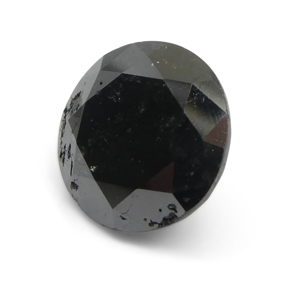 3.85ct Black Round Brilliant Diamond from SkyJems, premium Canadian fancy black single stone for fine jewelry