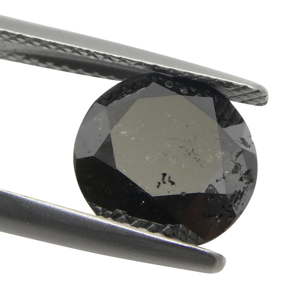3.85ct Round Brilliant Black Diamond from SkyJems, premium Canadian fancy black diamond single stone