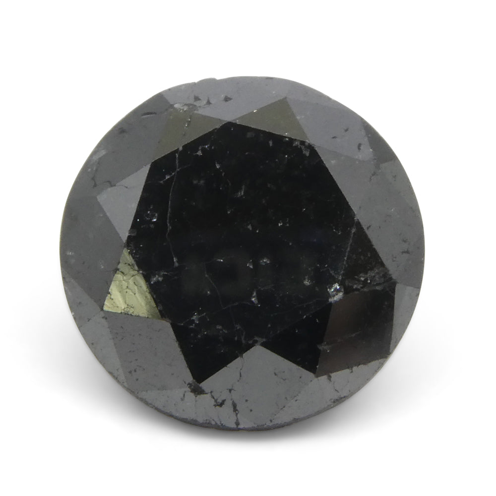 4.2ct Round Brilliant Cut Black Diamond - Skyjems Wholesale Gemstones