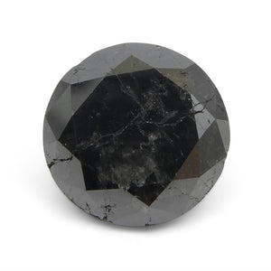 6.43ct Round Brilliant Cut Black Diamond - Skyjems Wholesale Gemstones