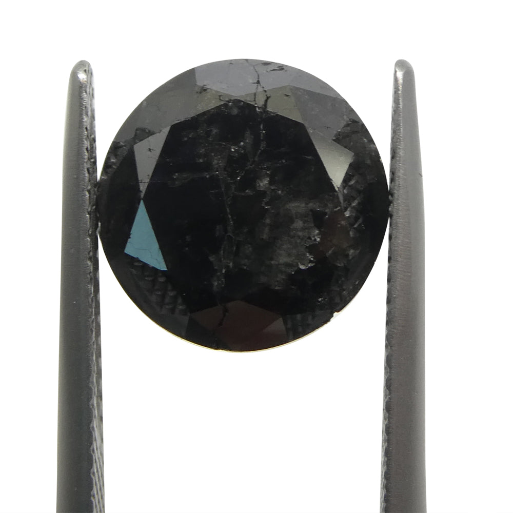 6.43ct Round Brilliant Cut Black Diamond - Skyjems Wholesale Gemstones