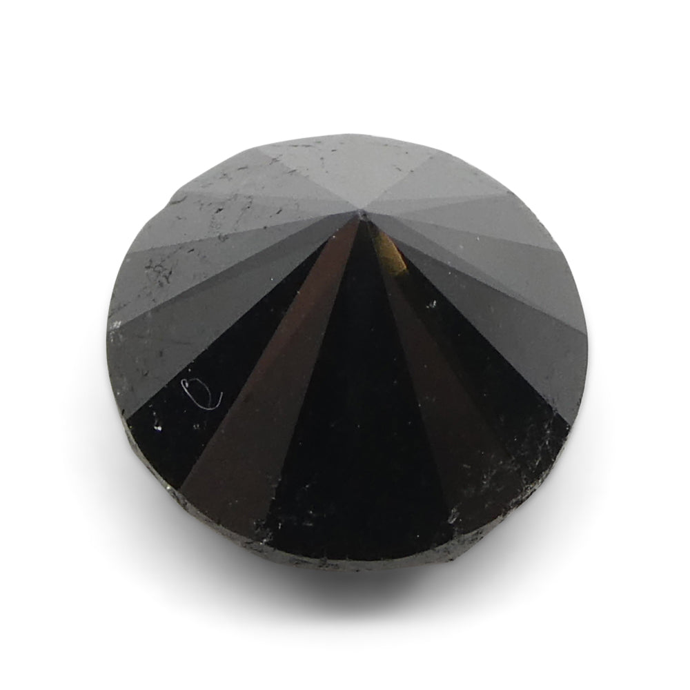 5.15ct Round Brilliant Black Diamond from SkyJems, premium Canadian fancy black diamond, classic gem cut and deep noir elegan
