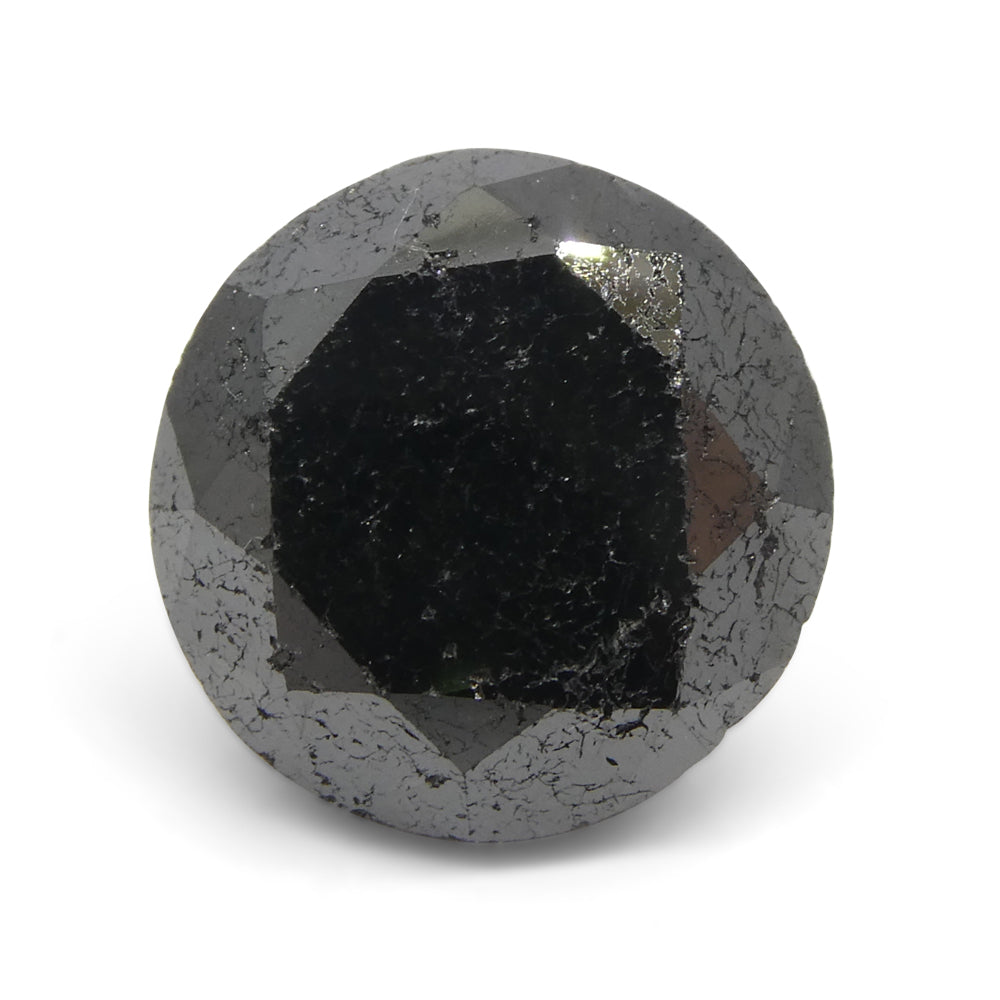 5.63ct Round Brilliant Cut Black Diamond - Skyjems Wholesale Gemstones