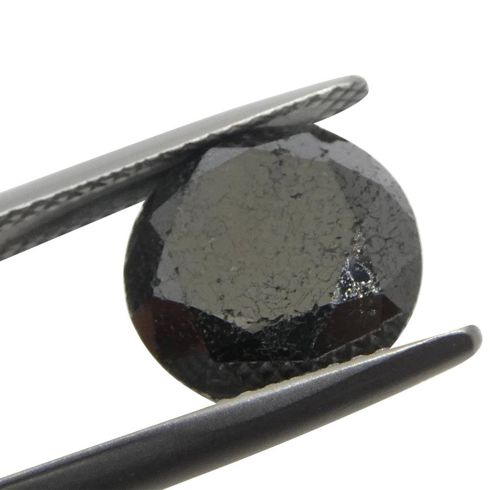 5.63ct Black Round Brilliant Diamond from SkyJems, premium Canadian fancy black single stone, exceptional gem quality