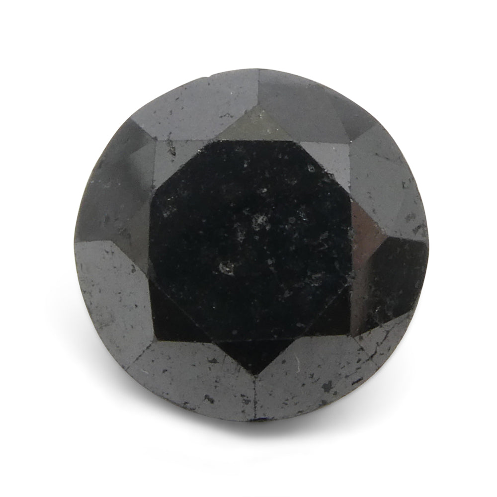 4.21ct Round Brilliant Cut Black Diamond - Skyjems Wholesale Gemstones