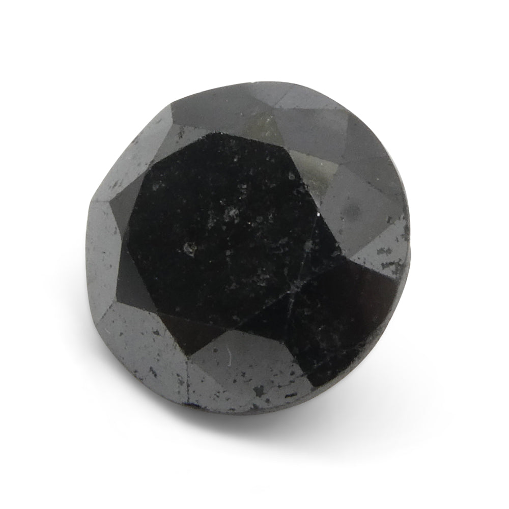 4.21ct Round Brilliant Cut Black Diamond - Skyjems Wholesale Gemstones