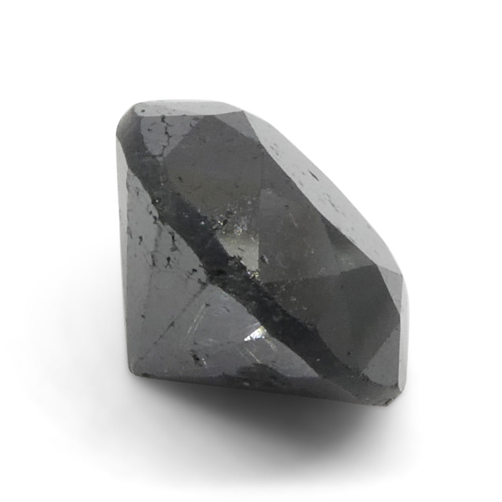 4.21ct Round Brilliant Black Diamond from SkyJems, premium Canadian fancy black diamond in classic round cut
