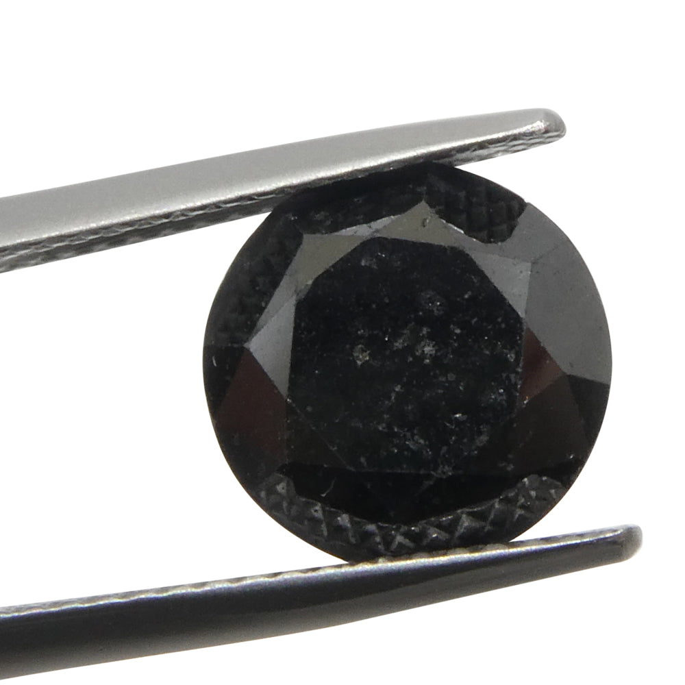 4.21ct Round Brilliant Cut Black Diamond - Skyjems Wholesale Gemstones