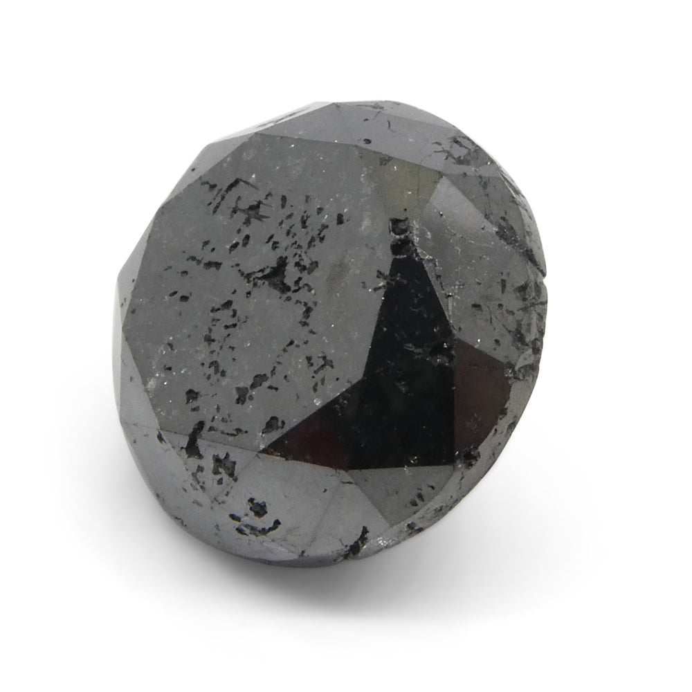 5.1 carat round brilliant black diamond from SkyJems, premium Canadian fancy colored gemstone with exceptional cut and deep n
