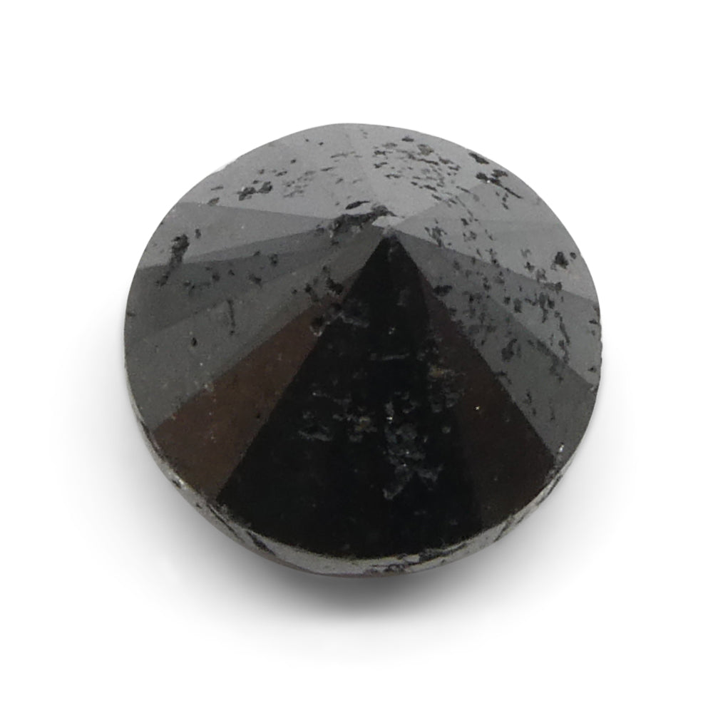 5.1 carat round brilliant black diamond, rare Canadian fancy gem from SkyJems premium loose stone collection