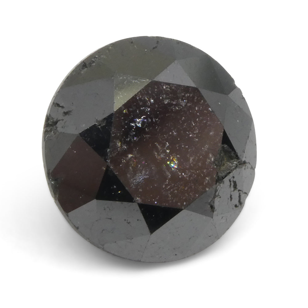 4.37ct Round Brilliant Cut Black Diamond - Skyjems Wholesale Gemstones