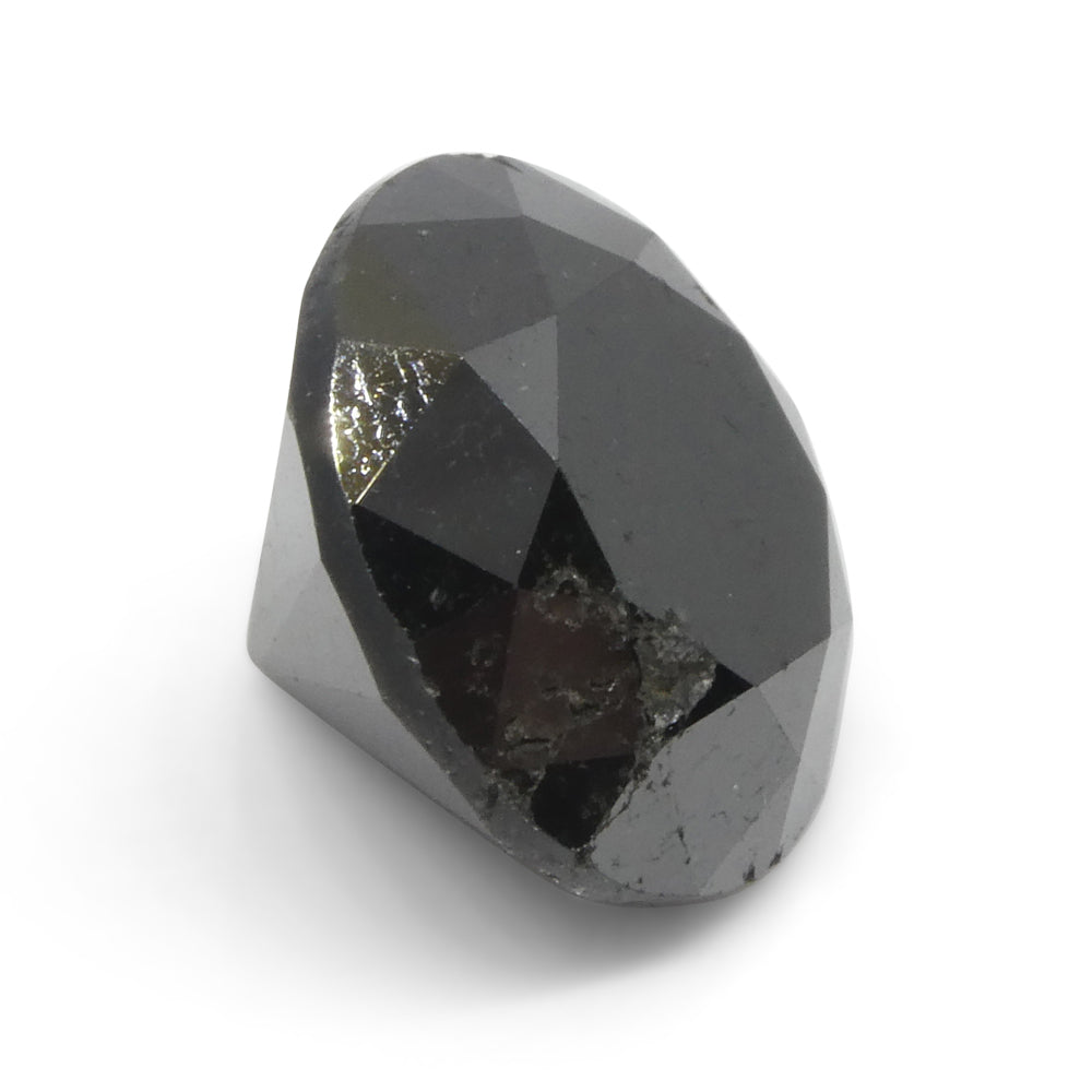 4.37ct Round Brilliant Black Diamond from SkyJems, premium Canadian fancy black diamond single stone, classic cut