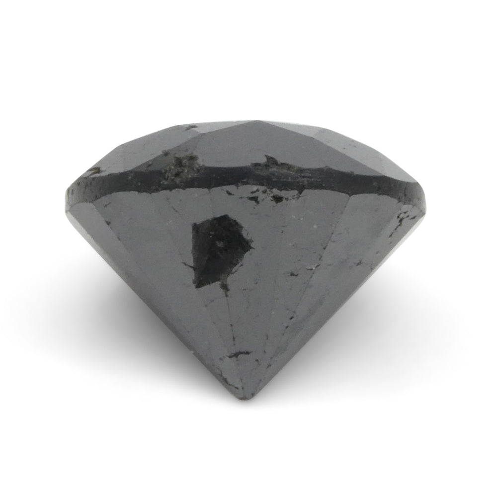4.37ct Round Brilliant Black Diamond from SkyJems, premium Canadian fancy black diamond single stone, elegant jewelry centerp