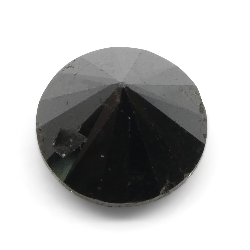 4.37ct Round Brilliant Black Diamond from SkyJems, premium Canadian fancy black diamond single stone, classic cut