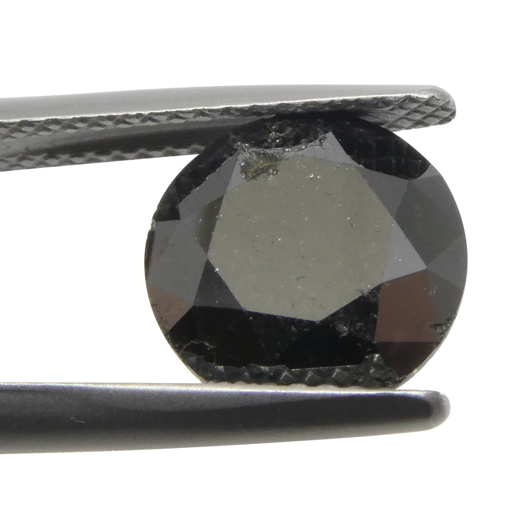 4.37ct Round Brilliant Cut Black Diamond - Skyjems Wholesale Gemstones