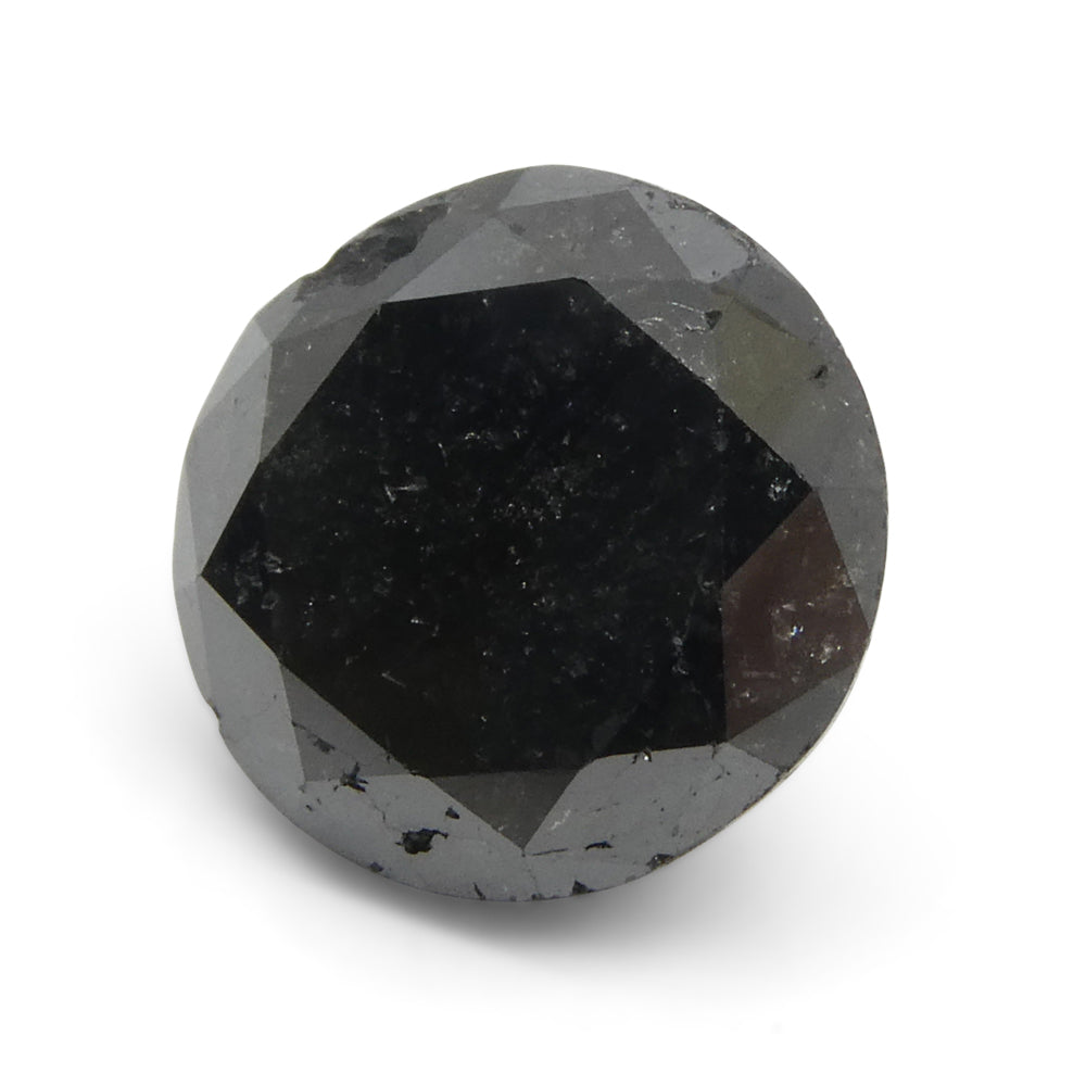 3.83ct Round Brilliant Cut Black Diamond - Skyjems Wholesale Gemstones