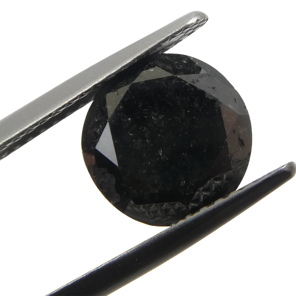 3.83ct Round Brilliant Cut Black Diamond - Skyjems Wholesale Gemstones