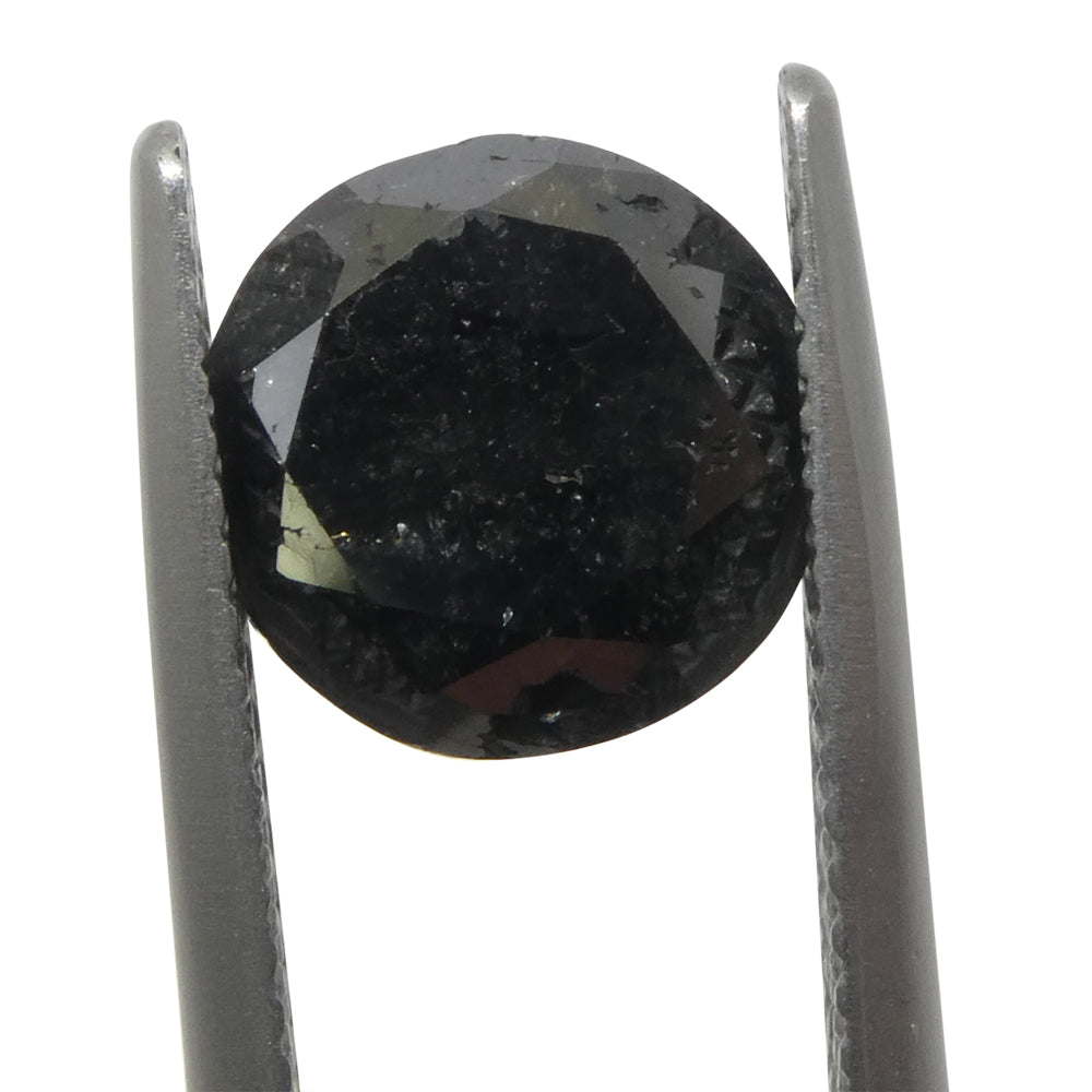 3.83ct Round Brilliant Cut Black Diamond - Skyjems Wholesale Gemstones