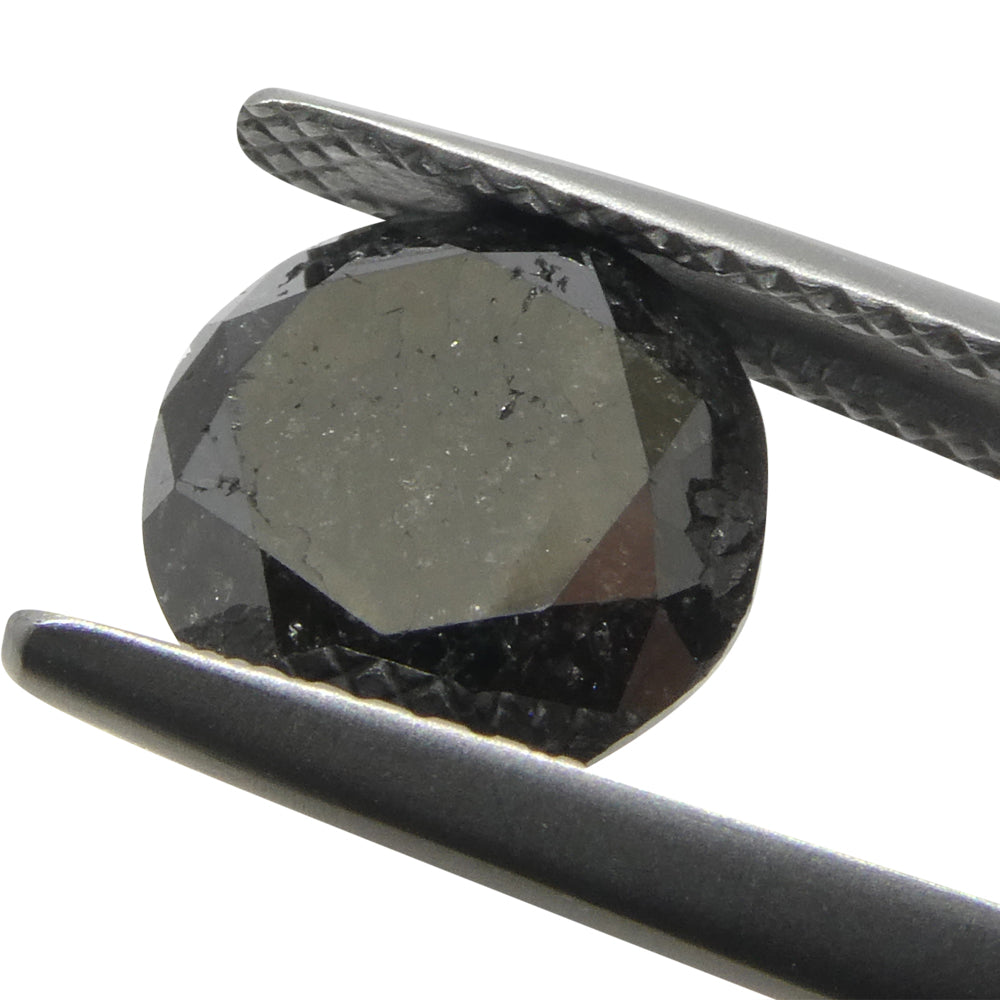 3.83ct Black Round Brilliant Diamond from SkyJems, premium Canadian fancy black single stone gem