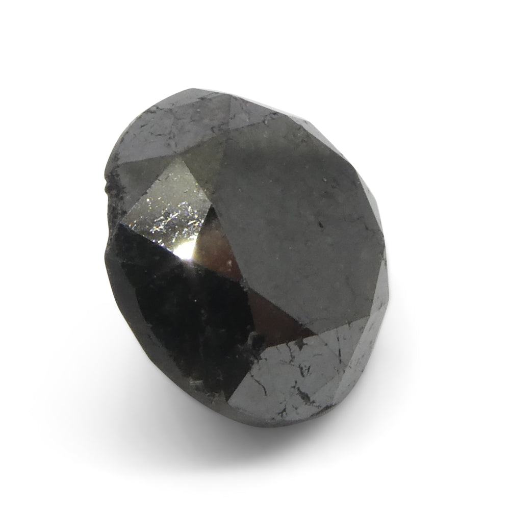 4.3ct Round Brilliant Cut Black Diamond - Skyjems Wholesale Gemstones