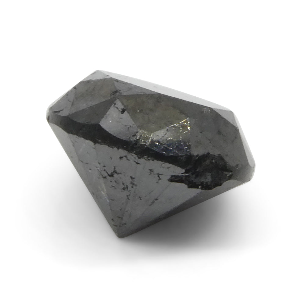 4.3ct Round Brilliant Black Diamond from SkyJems, premium Canadian fancy black diamond, elegant single stone