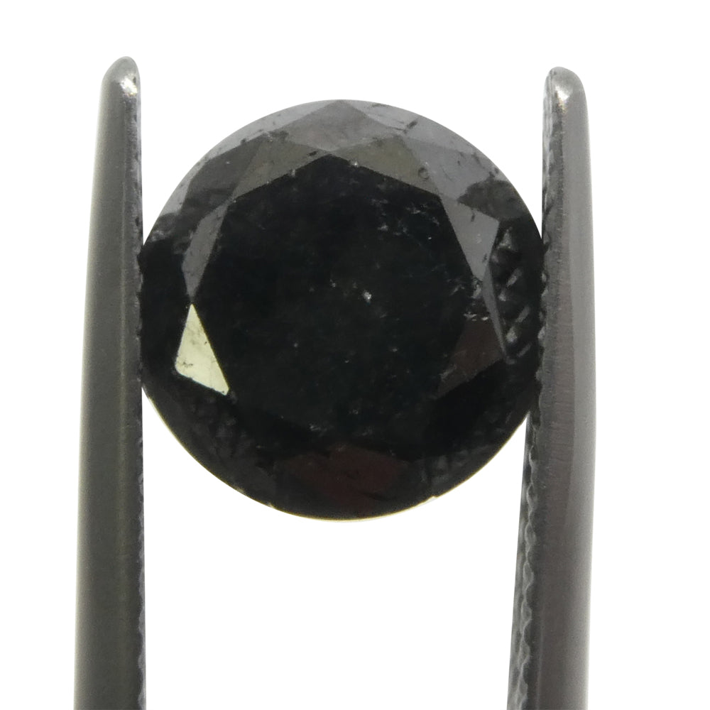 4.3ct Round Brilliant Black Diamond from SkyJems, premium Canadian fancy black diamond in classic round cut