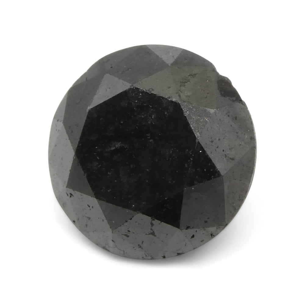 6.04ct Round Brilliant Cut Black Diamond - Skyjems Wholesale Gemstones