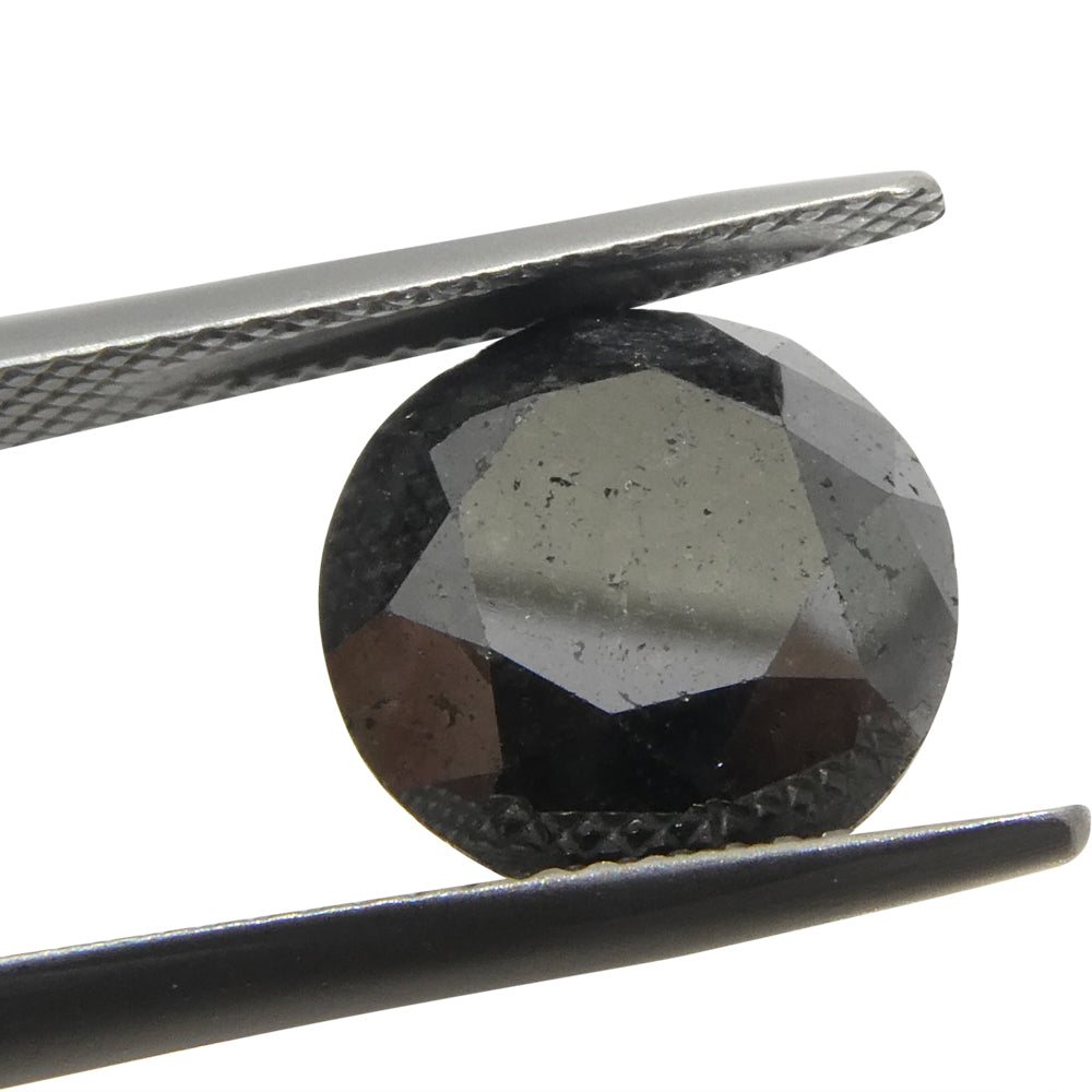 6.04ct Round Brilliant Cut Black Diamond - Skyjems Wholesale Gemstones